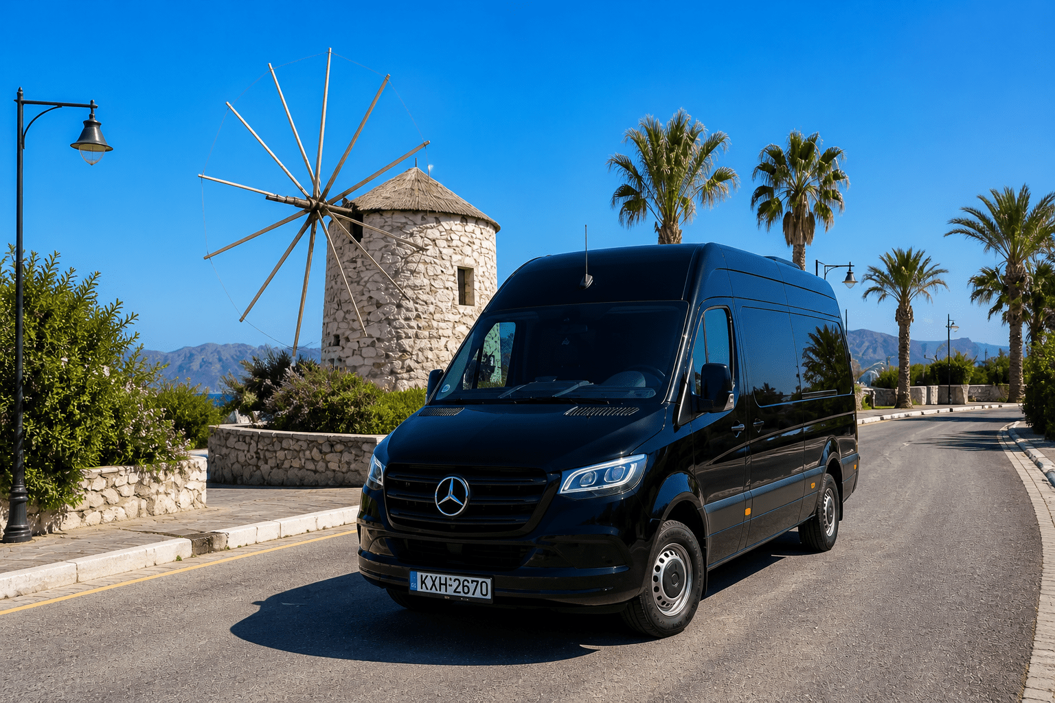 kos-mercedes-transfer Mercedes Sprinter Black Edition - Luxury Transfer Vehicle in Kos - Image 1